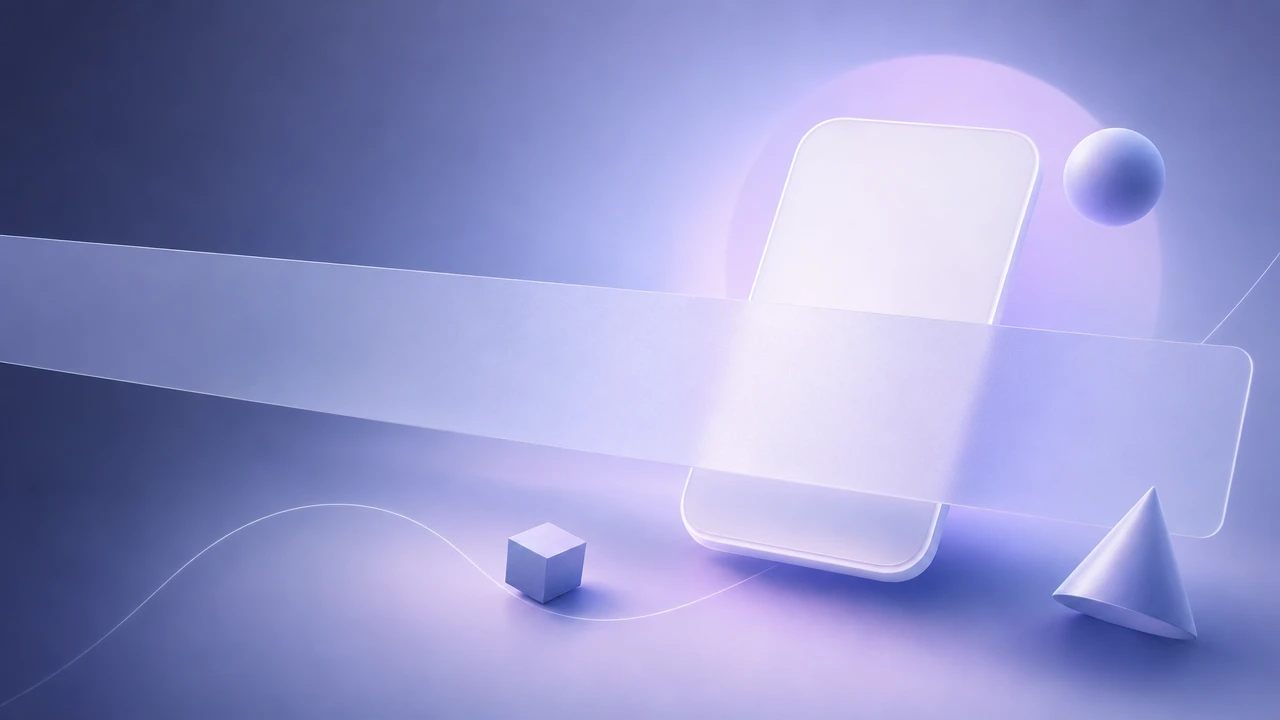 Plans de lumière abstraits évoquant un frein doux sur un flux mobile, sans logos